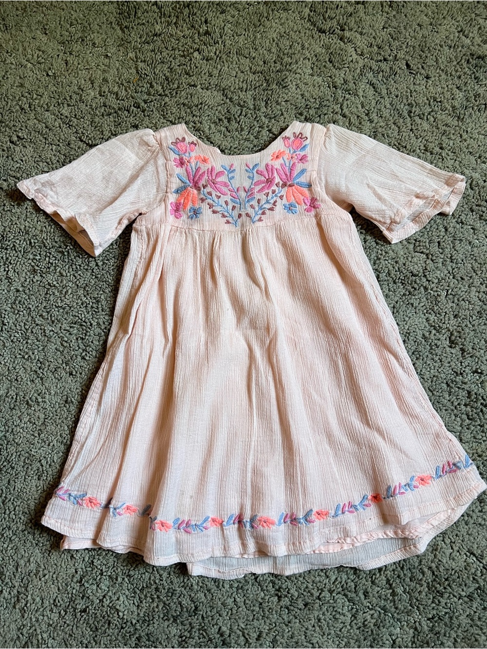 Isaac Mizrahi Girls' Light Pink Embroidered Floral Dress Sz 3T
